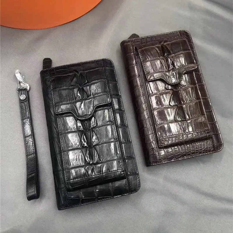 Men's Casual Authentic Genuine Alligator Leather Business Style Wallet