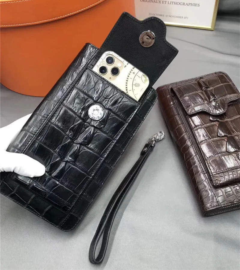 Men's Casual Authentic Genuine Alligator Leather Business Style Wallet