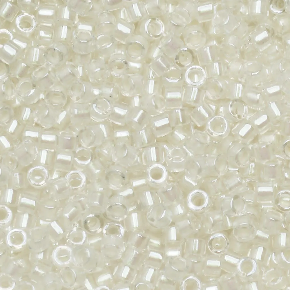 Miyuki Delica Seed Beads, 11/0 Size, #1701 Pearl Lined Transparent Beige AB (7.2 Gram Tube)