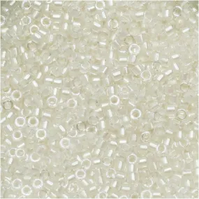 Miyuki Delica Seed Beads, 11/0 Size, #1701 Pearl Lined Transparent Beige AB (7.2 Gram Tube)