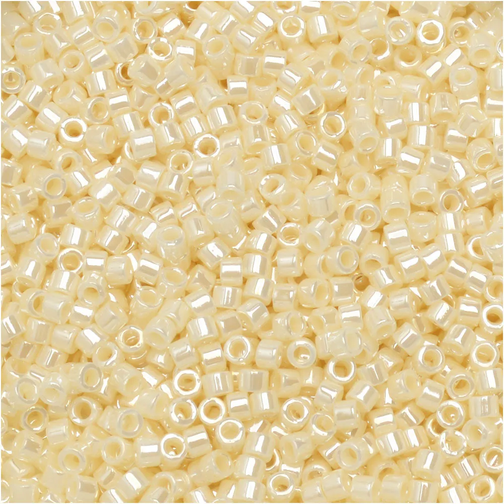 Miyuki Delica Seed Beads, 11/0 Size, #1900 Crystal Ivory Ceylon (2.5 Tube)