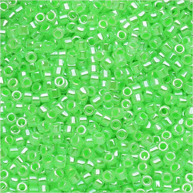 Miyuki Delica Seed Beads, 11/0 Size, Light Green Lined Crystal DB237 (2.5 Tube)