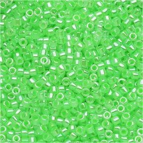 Miyuki Delica Seed Beads, 11/0 Size, Light Green Lined Crystal DB237 (2.5 Tube)