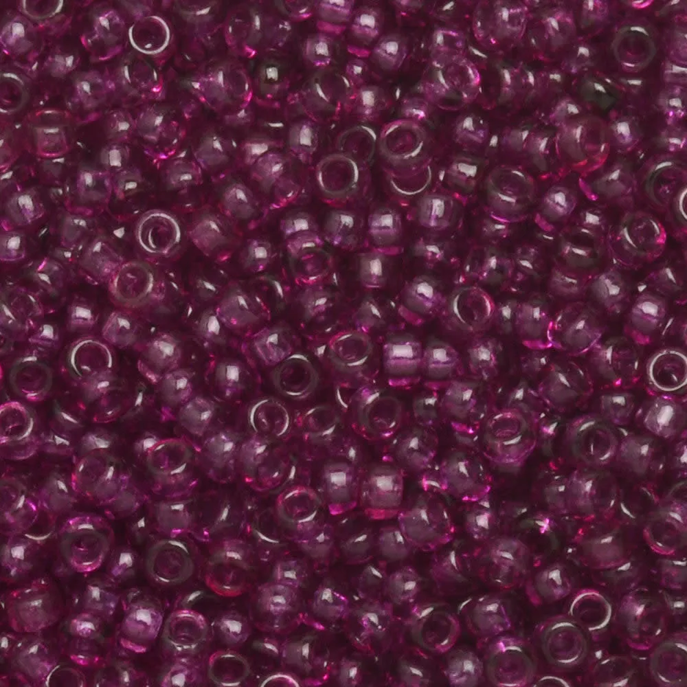 Miyuki Round Seed Beads, 15/0, #91312 Dyed Transparent Wine (8.2 Gram Tube)