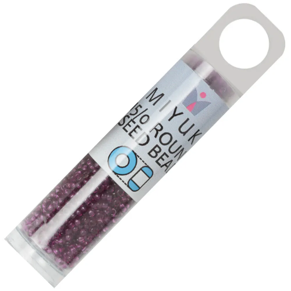 Miyuki Round Seed Beads, 15/0, #91312 Dyed Transparent Wine (8.2 Gram Tube)