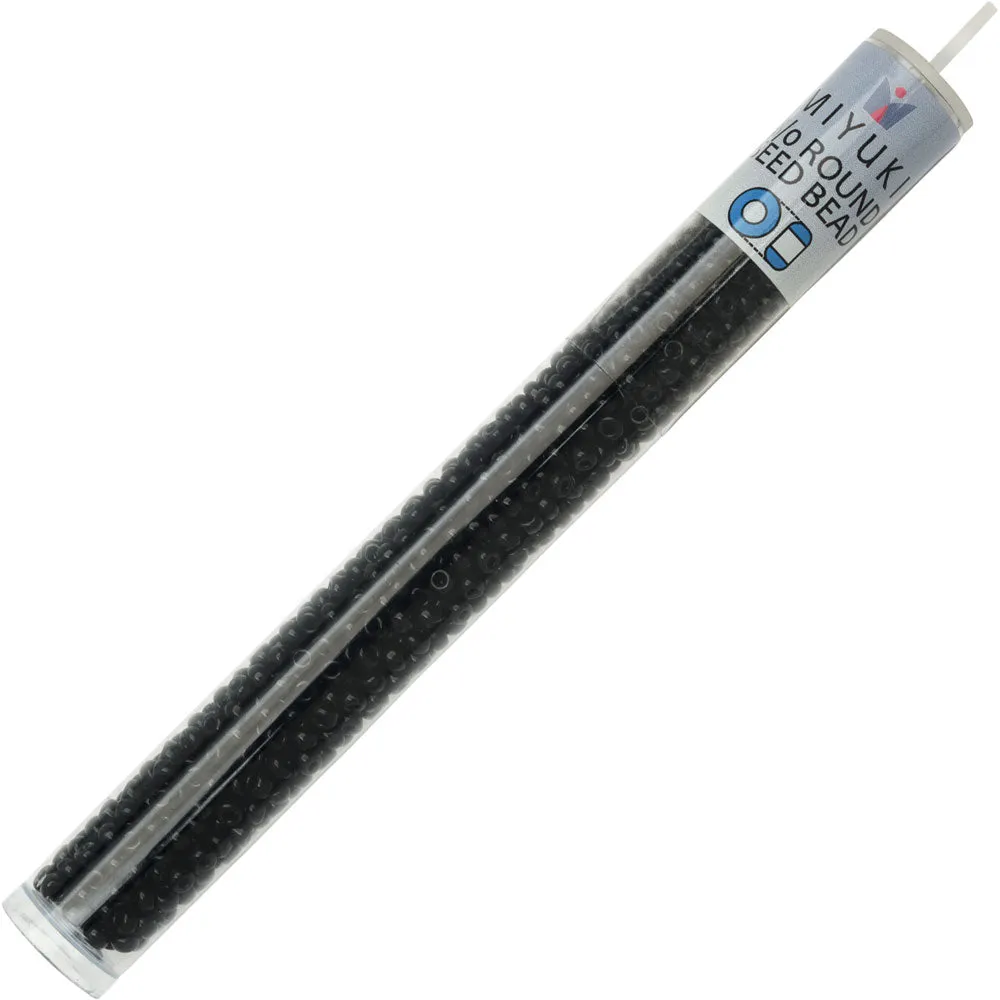 Miyuki Round Seed Beads, 8/0, #9401 Black Opaque (22 Gram Tube)