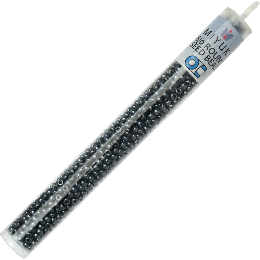 Miyuki Round Seed Beads, 8/0, #9451 Gunmetal (22 Gram Tube)