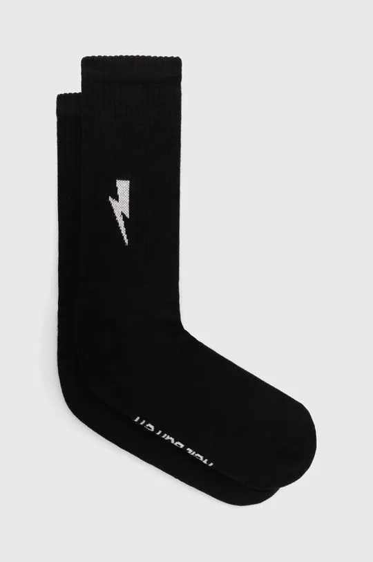 Neil Barrett socks BOLT COTTON SKATE SOCKS black color PBAC116.C9400.514