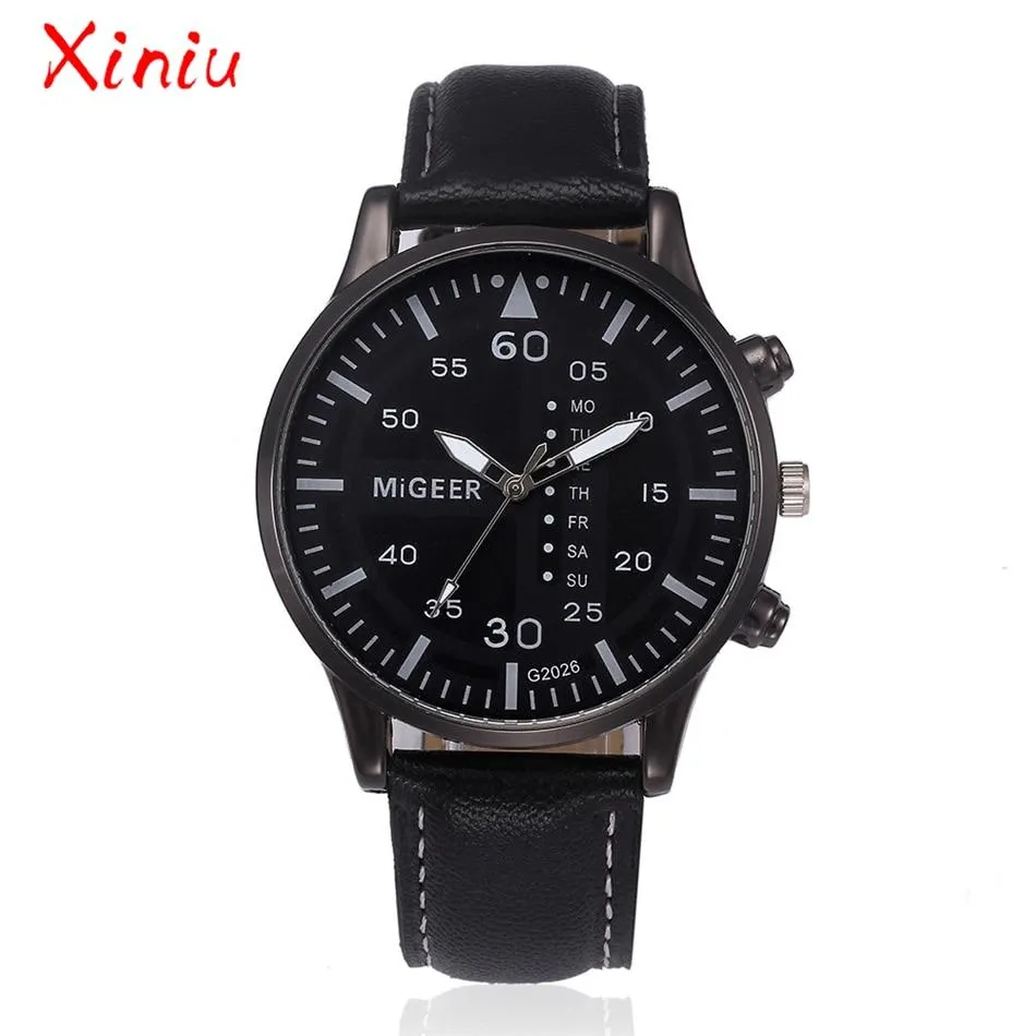 New Men Leather stylish analog wrist watch