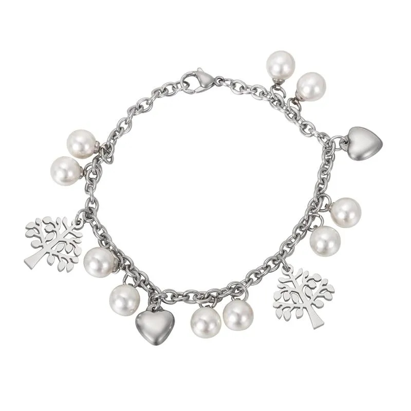 New stylish Stainless Steel Imitation Pearl Bracelet