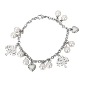 New stylish Stainless Steel Imitation Pearl Bracelet