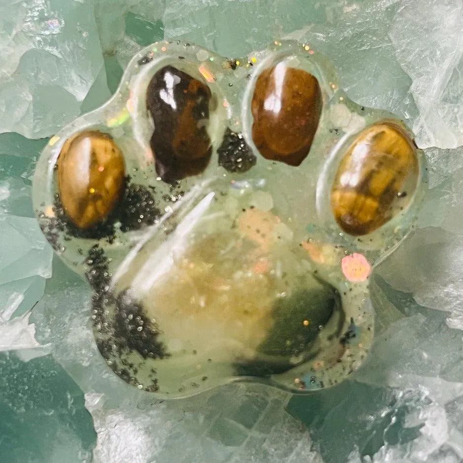 Orgonite Paw Print ~Infused with Crystals and Metals~ Great for ALL sentient beings!