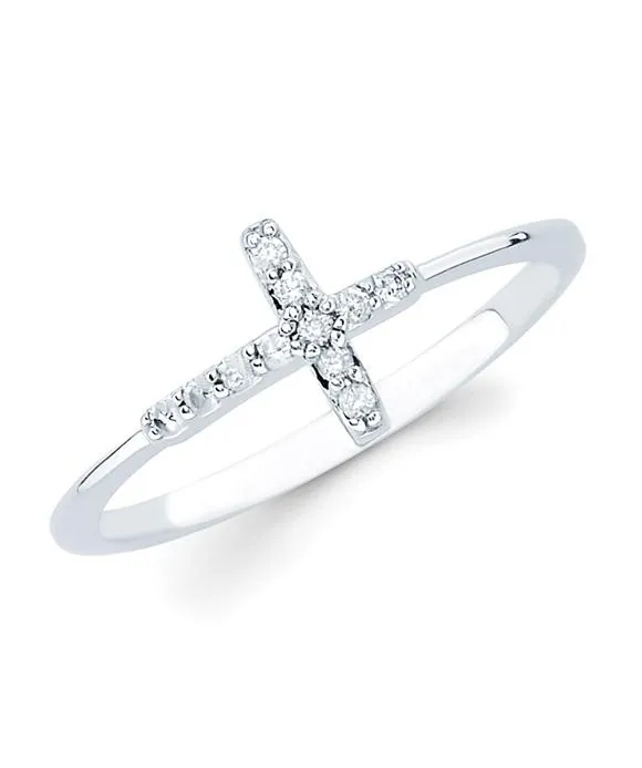 Ostbye - 14K White Gold Cross Ring