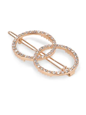 Partywear Stylish Golden Rhinestone Metal Hair Pin