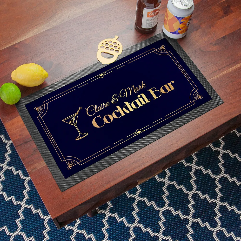 Personalised Stylish Cocktail Bar Mat