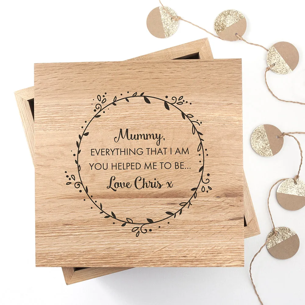 Personalised Thank You Mum Large Oak Photo Cube