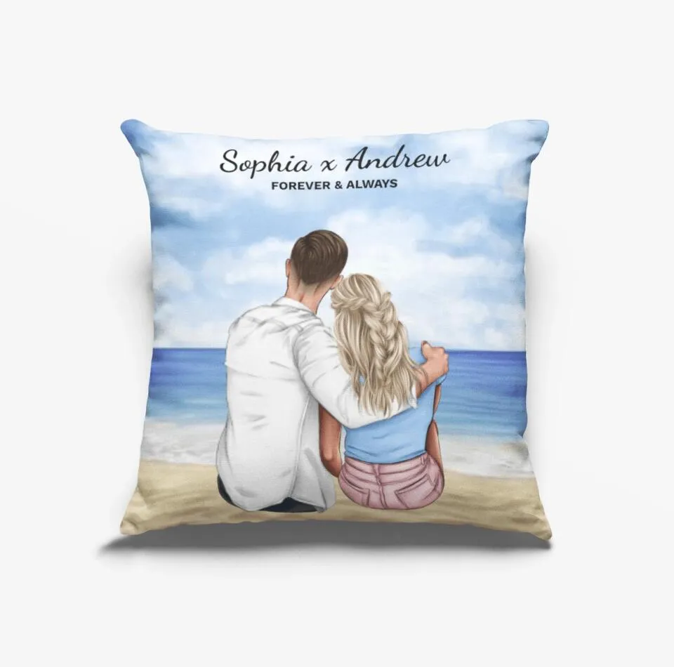 Personalized Couple Painting Pillow Case with Insert