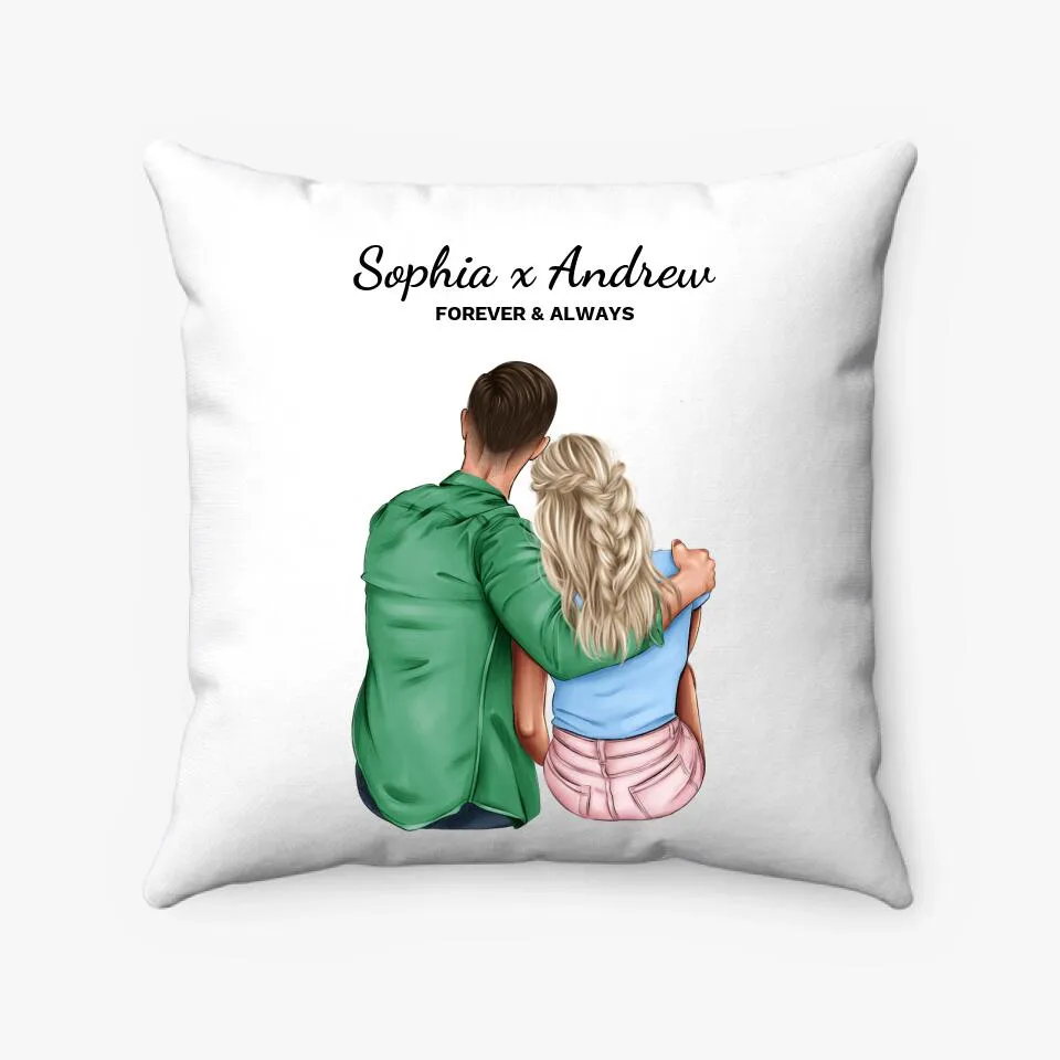 Personalized Couple Painting Pillow Case with Insert