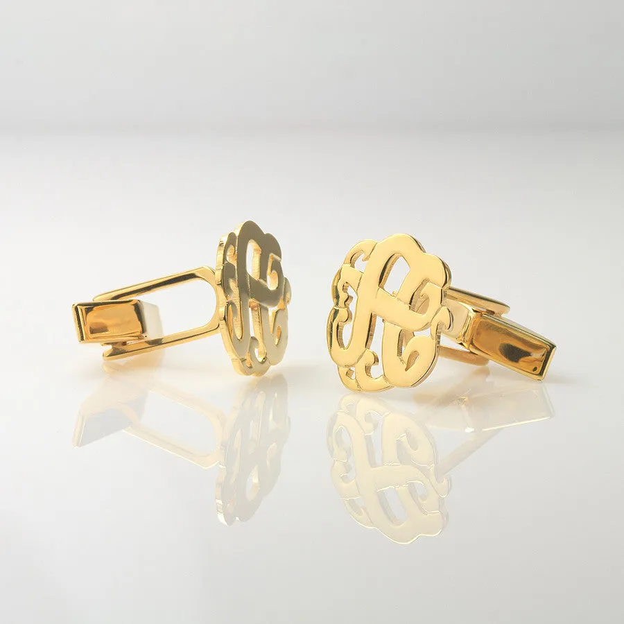 Personalized Cuff Links-Swirly Initial