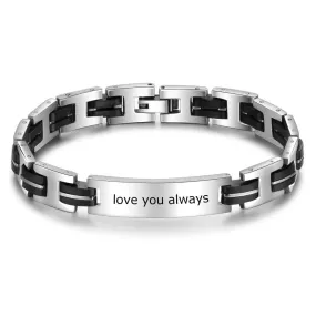 Personalized Engraved Bracelet for Him