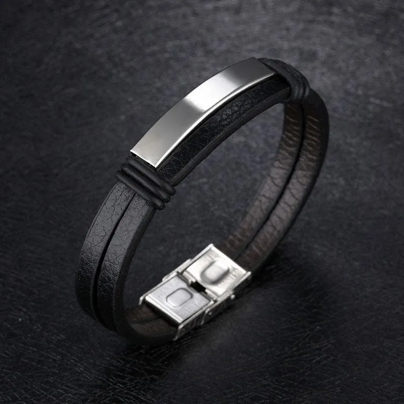 Personalized Engraved Leather Bracelets for Him