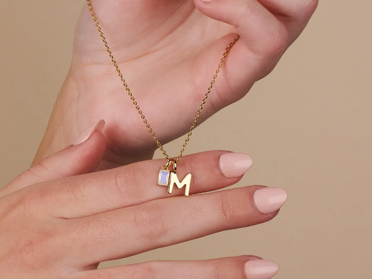 Personalized Gemstone Initial Necklace