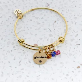 Personalized Grandmother Birthstone Bracelet