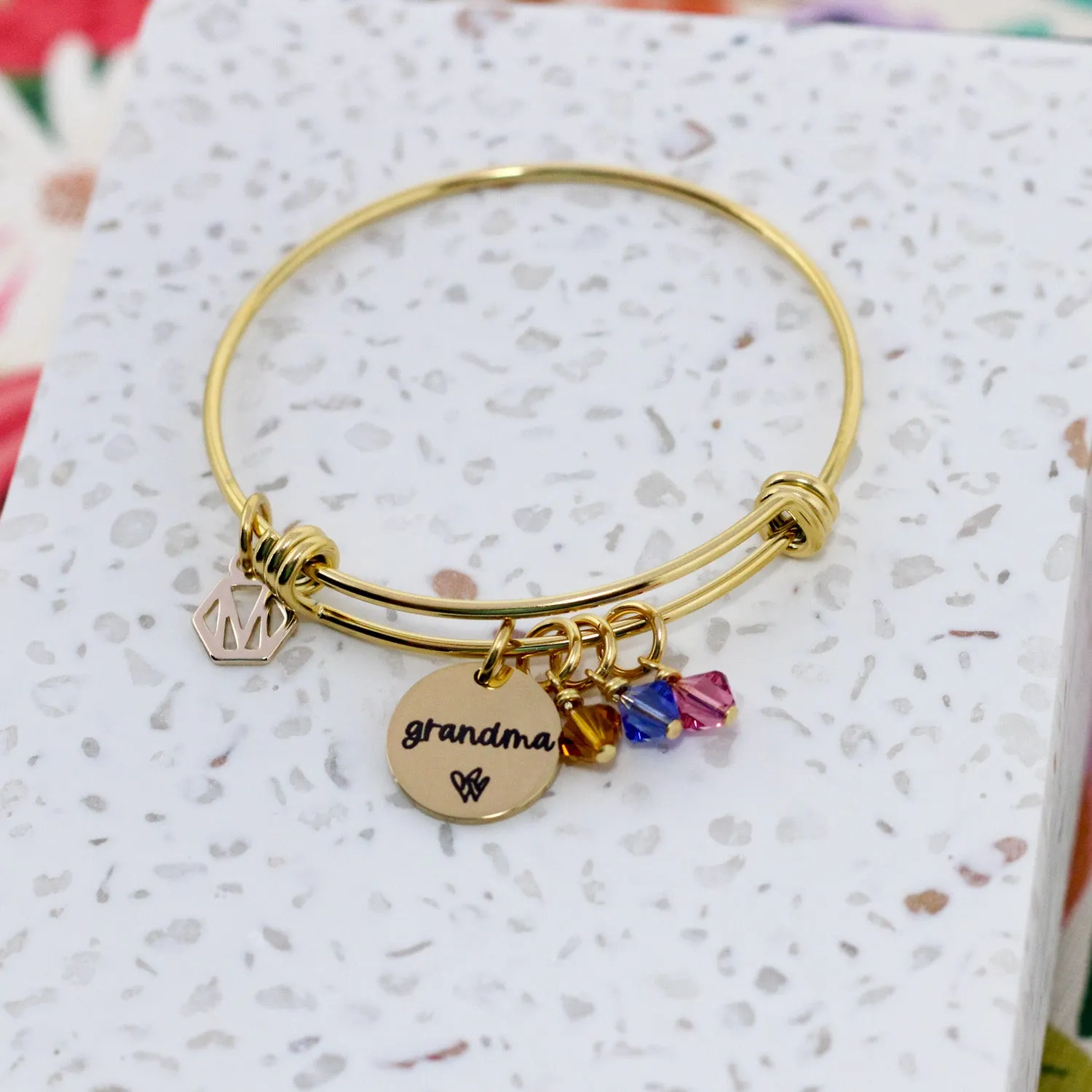 Personalized Grandmother Birthstone Bracelet