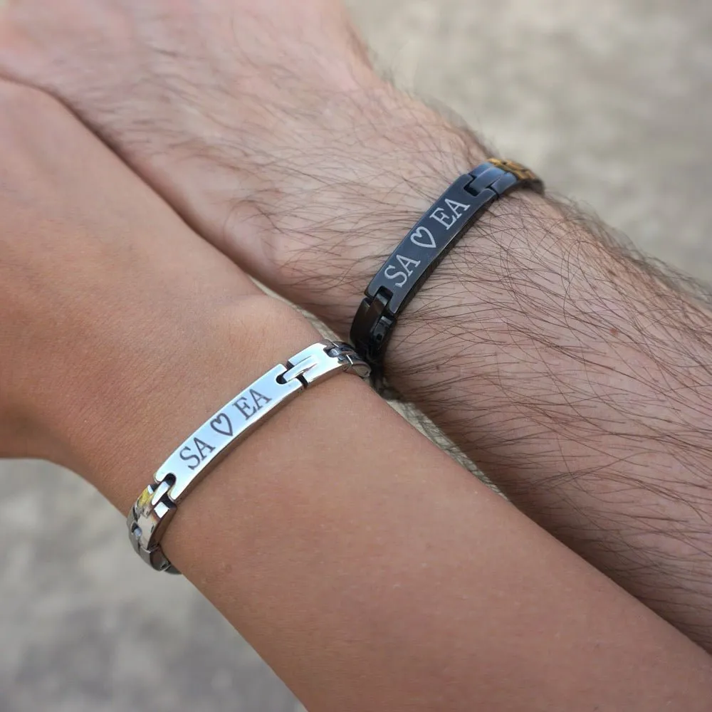 Personalized High-Quality Steel Bracelets for Couples