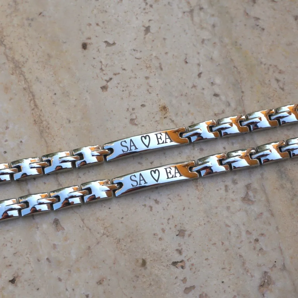 Personalized High-Quality Steel Bracelets for Couples