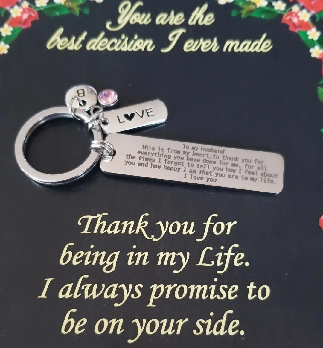 Personalized Husband Keychain