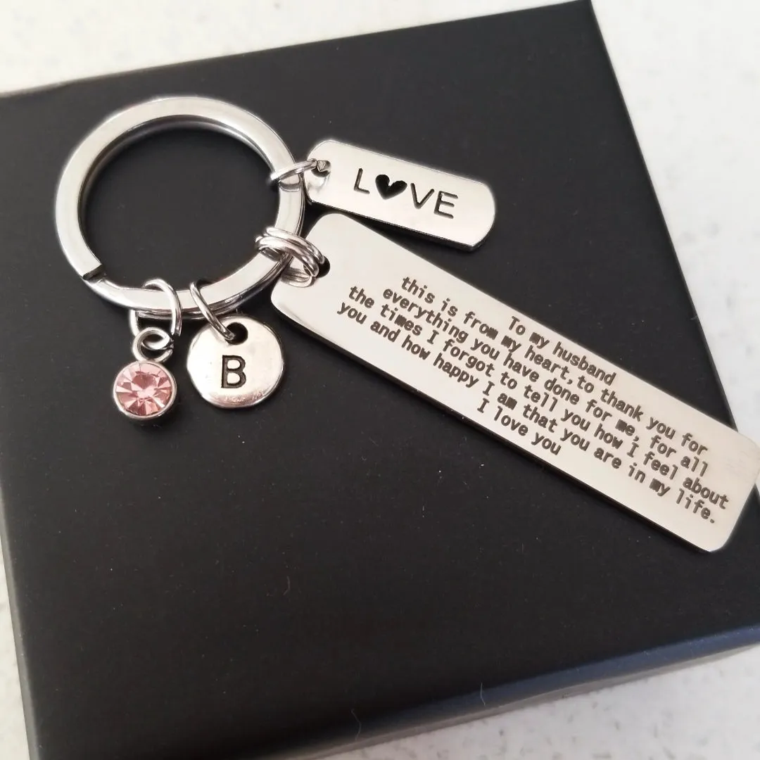 Personalized Husband Keychain