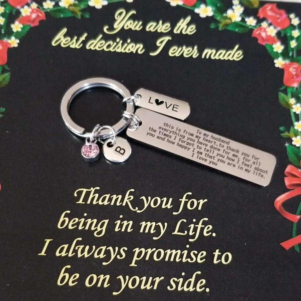 Personalized Husband Keychain