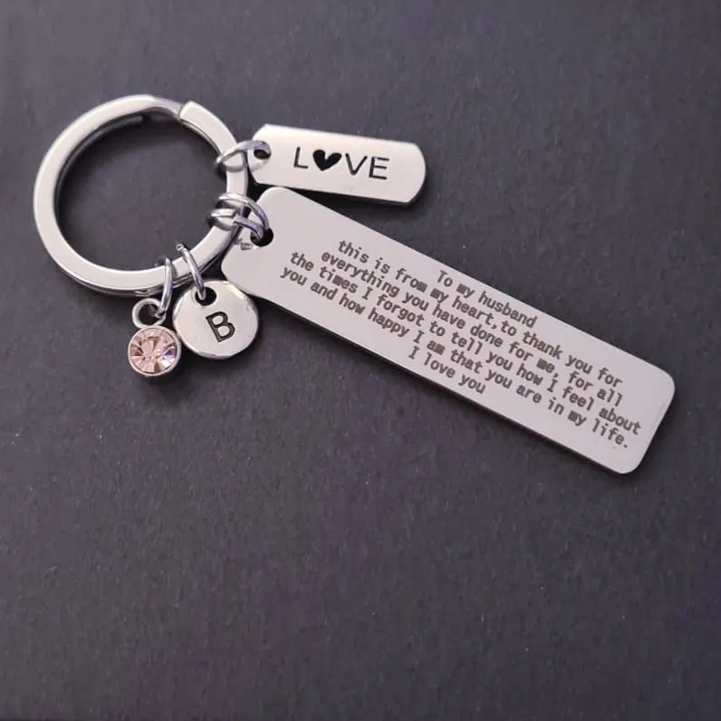 Personalized Husband Keychain