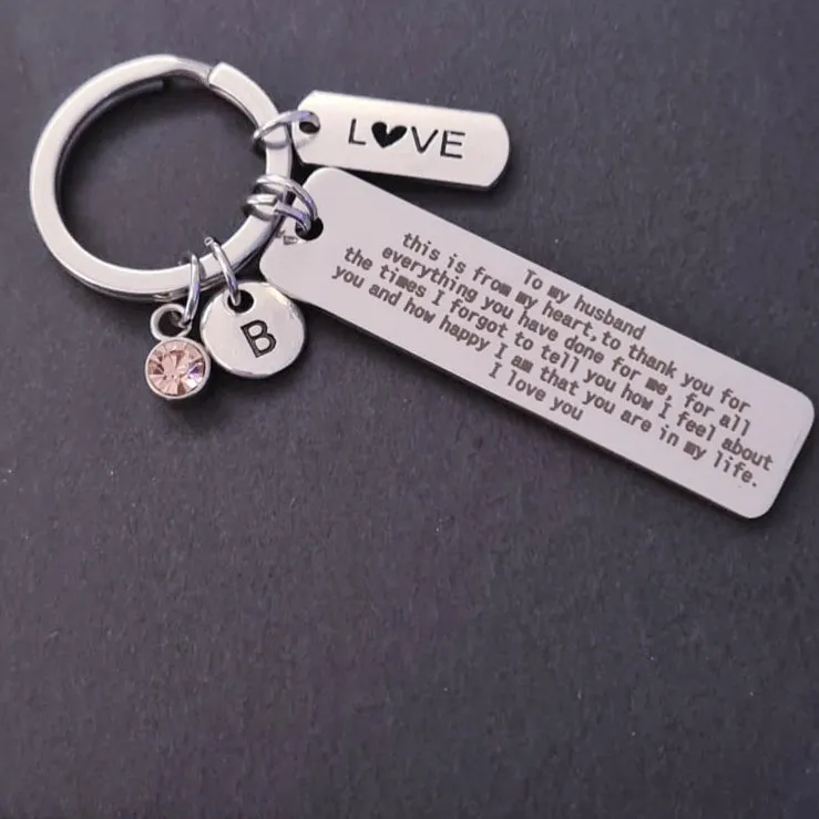 Personalized Husband Keychain