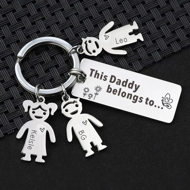 Personalized keychain with Children Charms