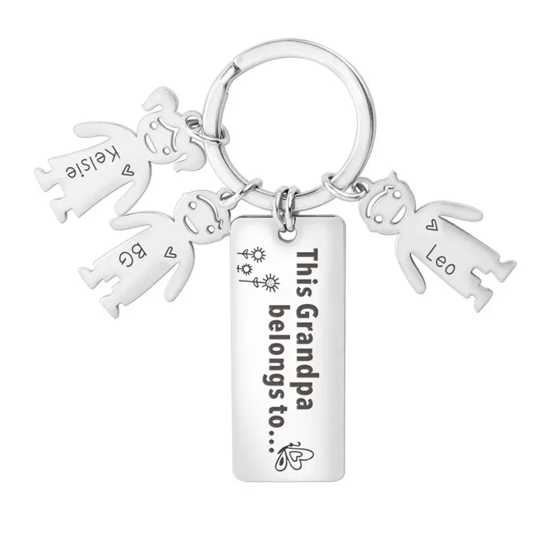 Personalized keychain with Children Charms