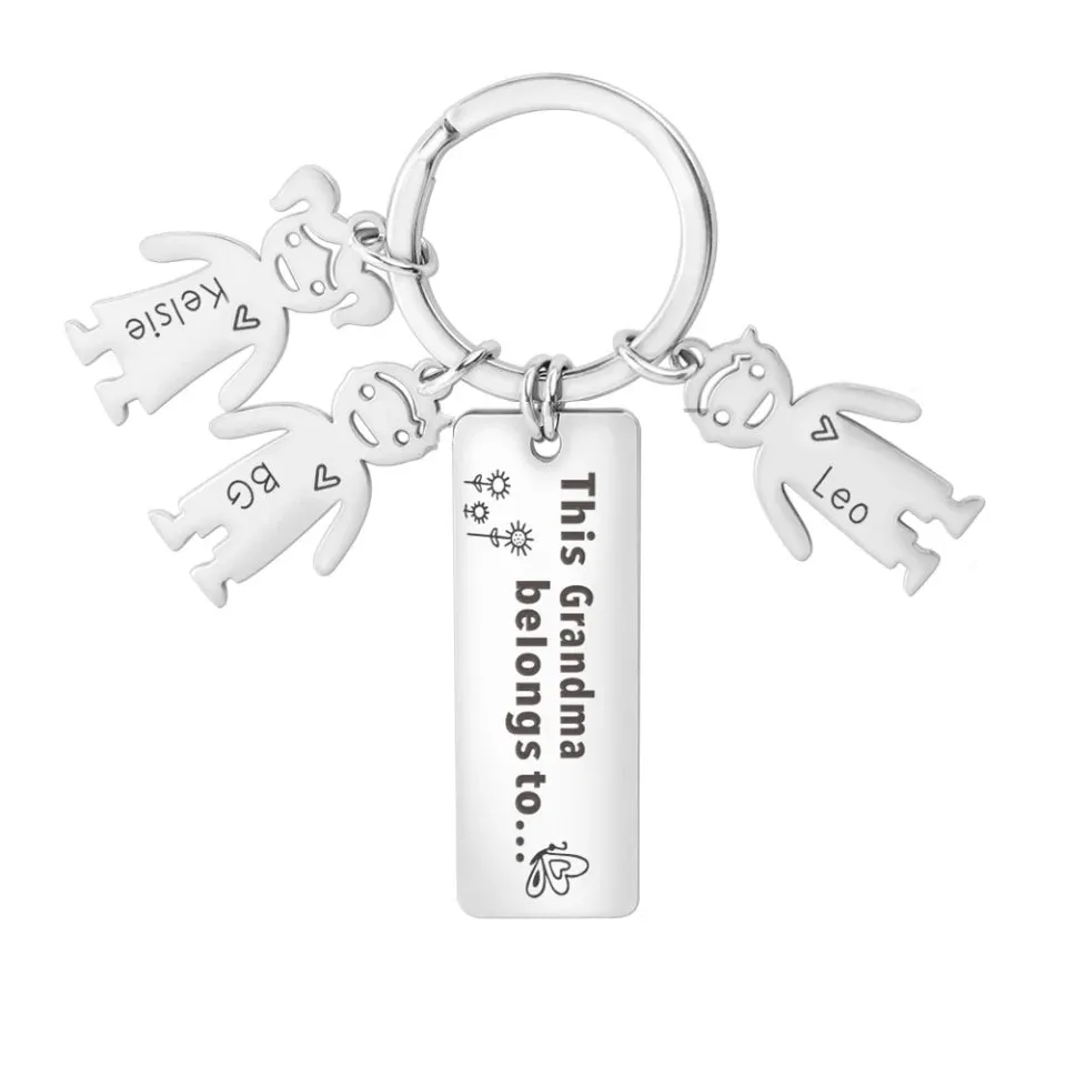 Personalized keychain with Children Charms