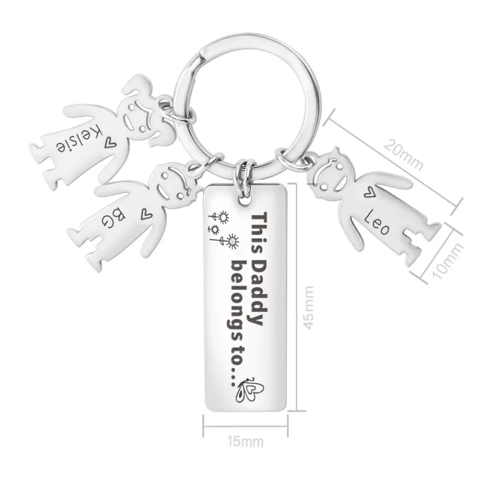 Personalized keychain with Children Charms