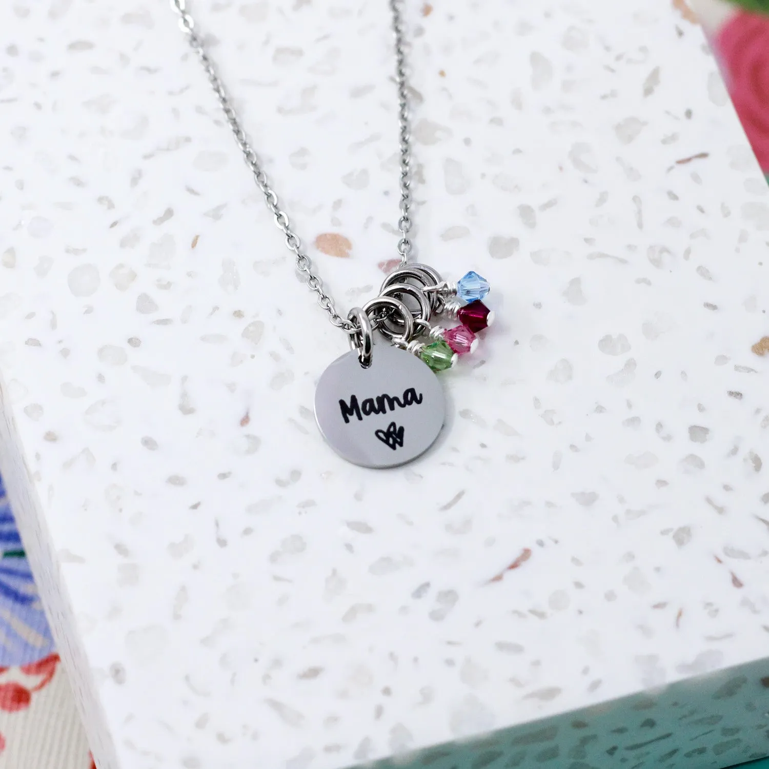 Personalized Mom Birthstone Necklace