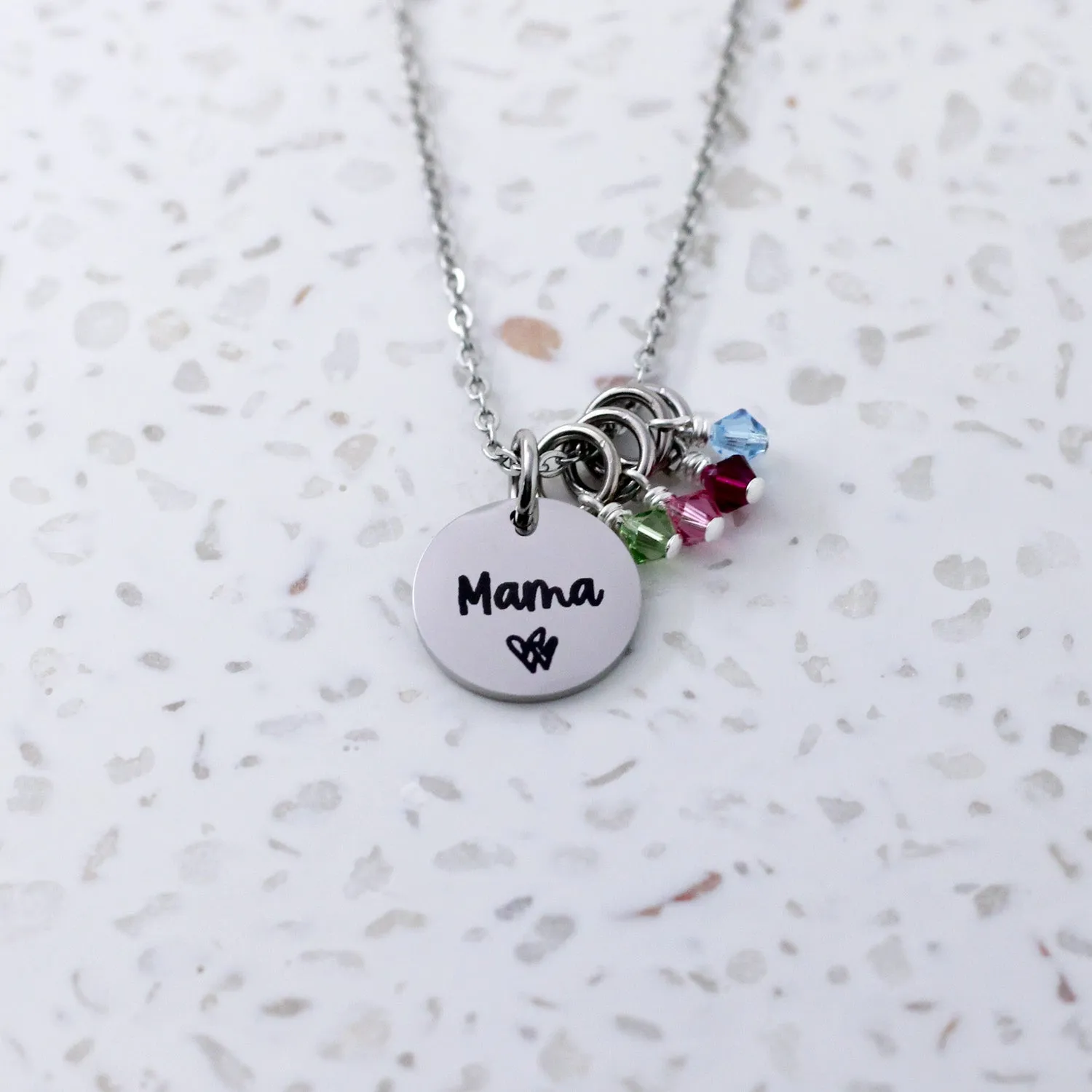 Personalized Mom Birthstone Necklace