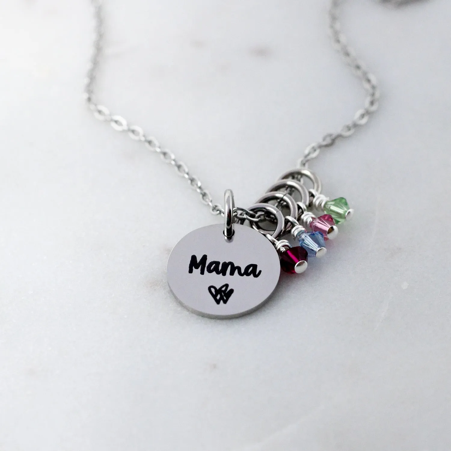 Personalized Mom Birthstone Necklace