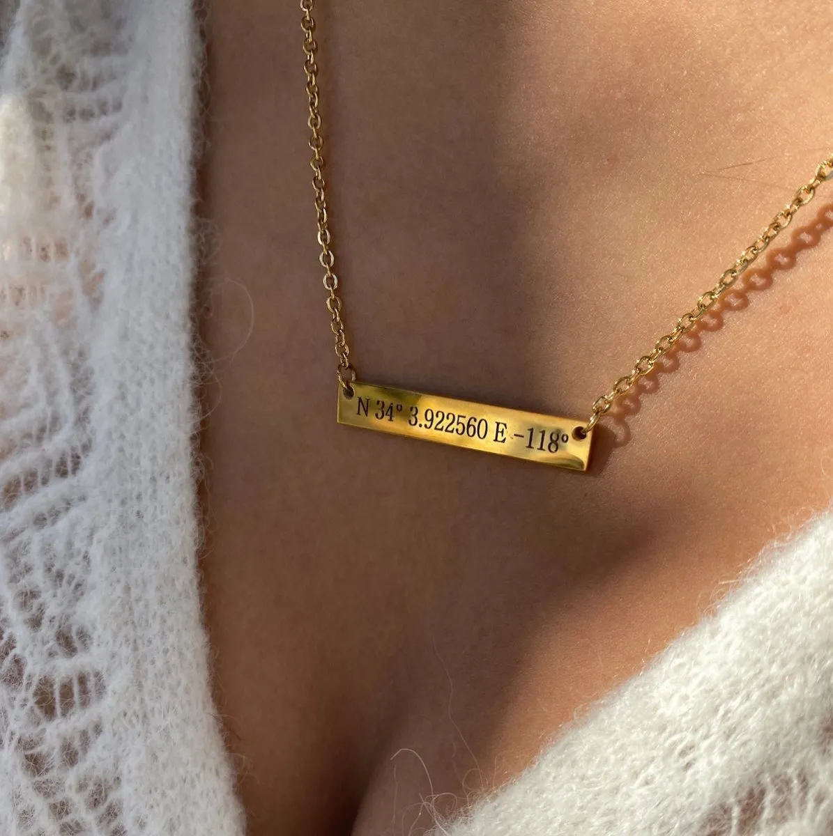 Personalized Name Bar Necklace