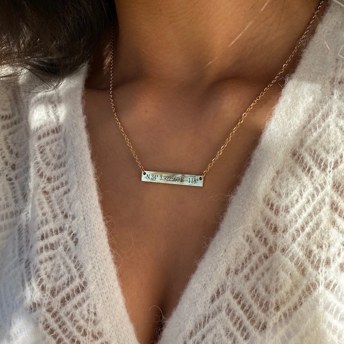 Personalized Name Bar Necklace