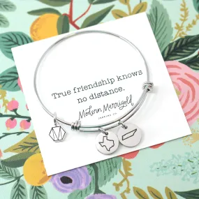 Personalized State Bangle Charm Bracelet