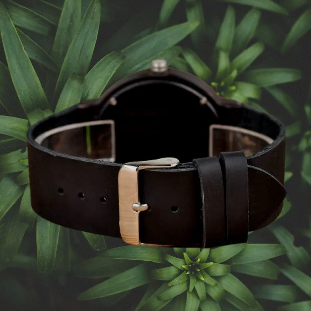 PERSONALIZED WOOD & LEATHER WATCH