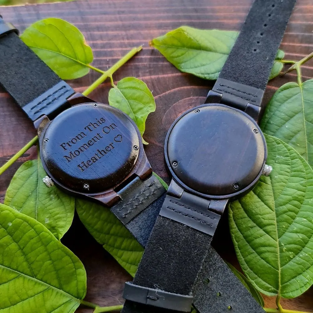 PERSONALIZED WOOD & LEATHER WATCH