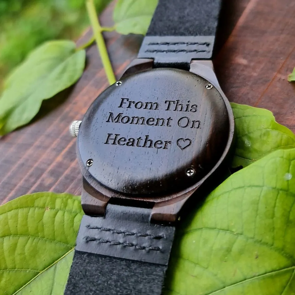 PERSONALIZED WOOD & LEATHER WATCH