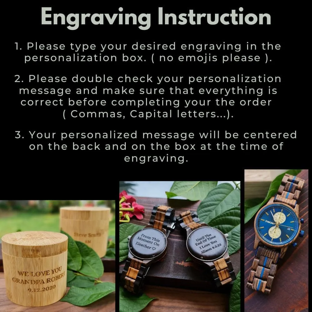 PERSONALIZED WOOD & LEATHER WATCH