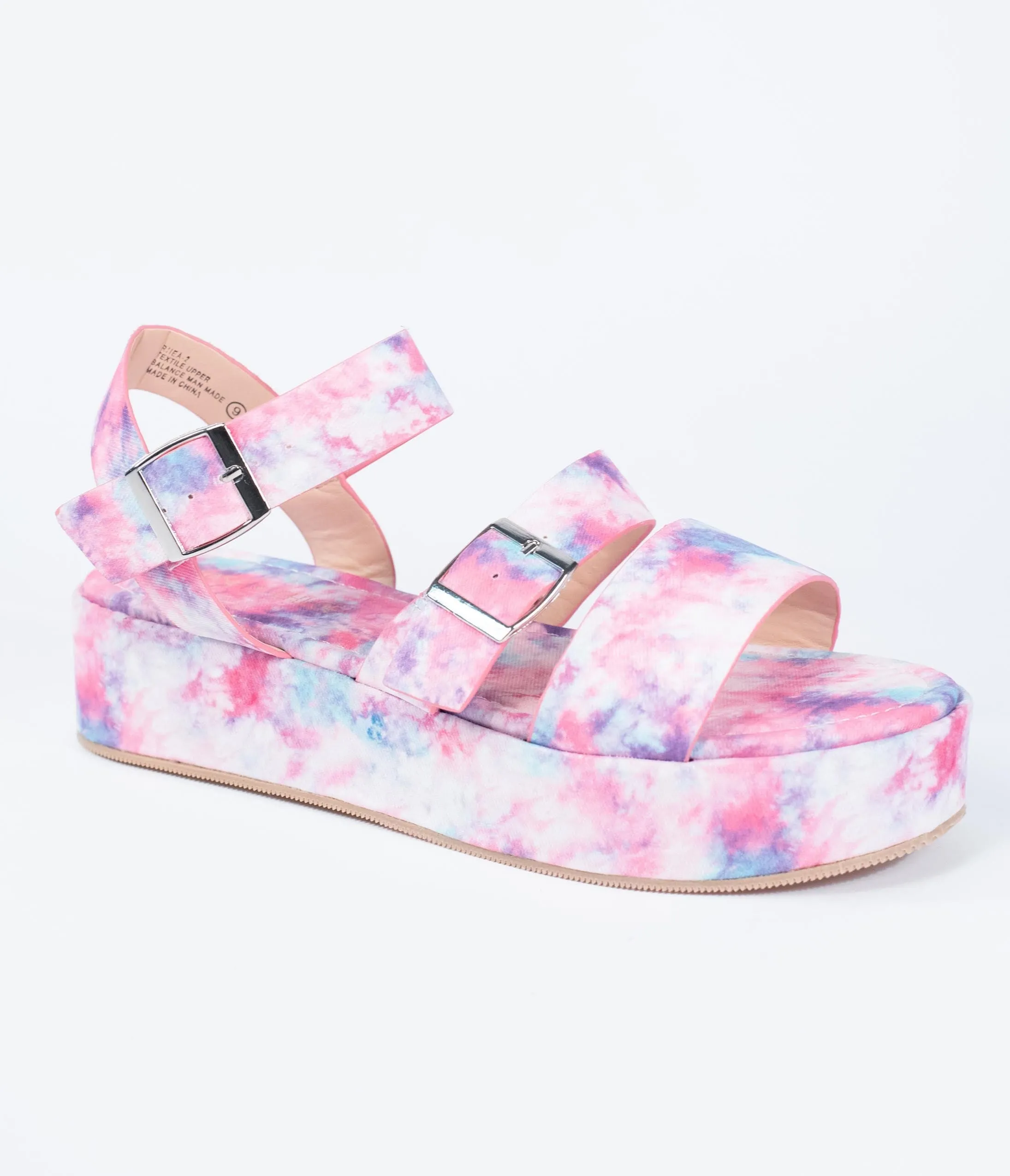 Pink & Purple Tie Dye Platform Sandals